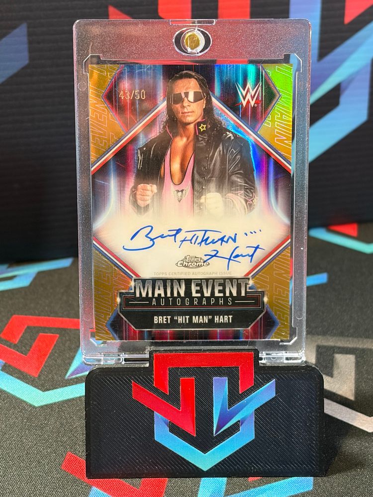 Bret Hit Man Hart Main Event Gold Auto /50 image 1